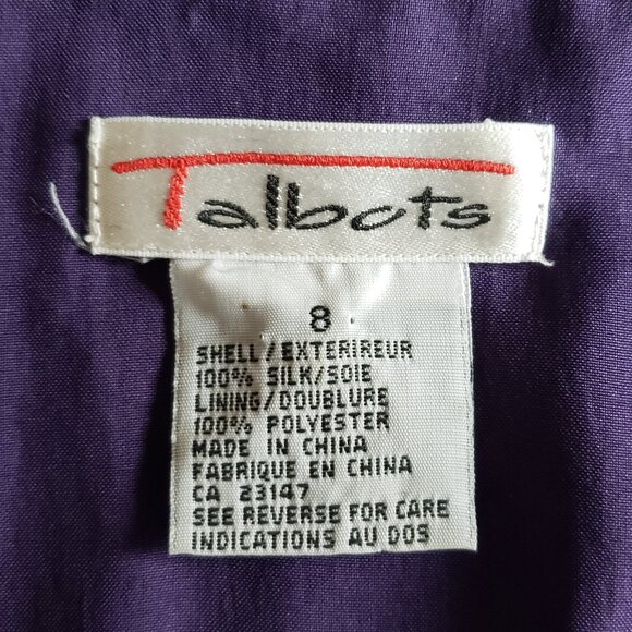 Talbots Purple Silk Dress Size 8 - Picture 4 of 4